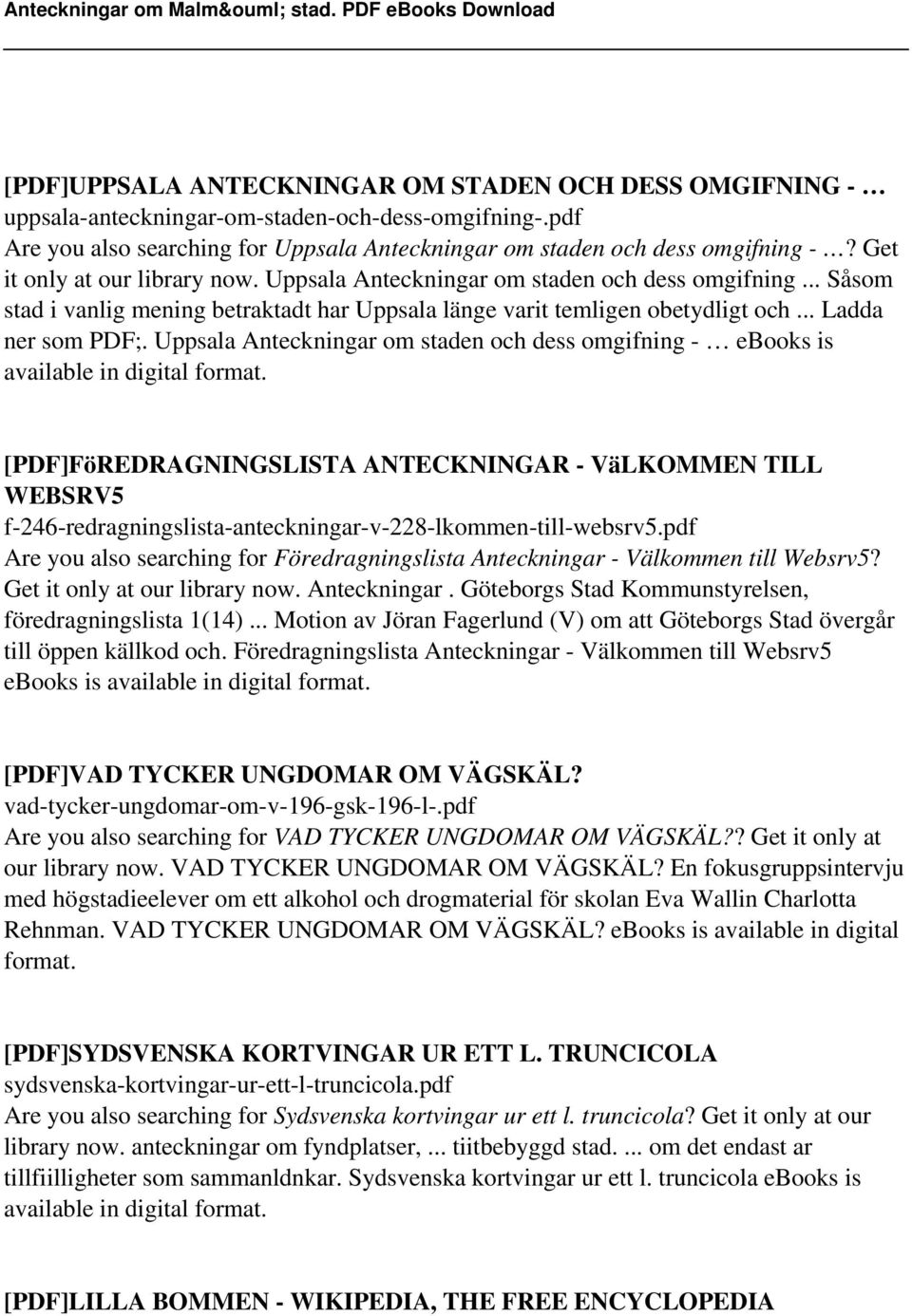 Uppsala Anteckningar om staden och dess omgifning - ebooks is available in digital [PDF]FöREDRAGNINGSLISTA ANTECKNINGAR - VäLKOMMEN TILL WEBSRV5