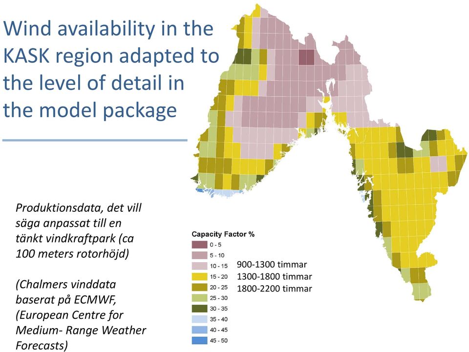 vindkraftpark (ca 1 meters rotorhöjd) (Chalmers vinddata baserat på ECMWF,