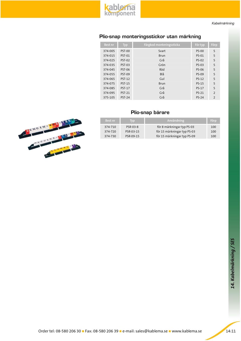 PST-15 Brun PS-15 5 374-085 PST-17 Grå PS-17 5 374-095 PST-21 Grå PS-21 2 375-105 PST-24 Grå PS-24 2 Plio-snap bärare Typ Användning Förp