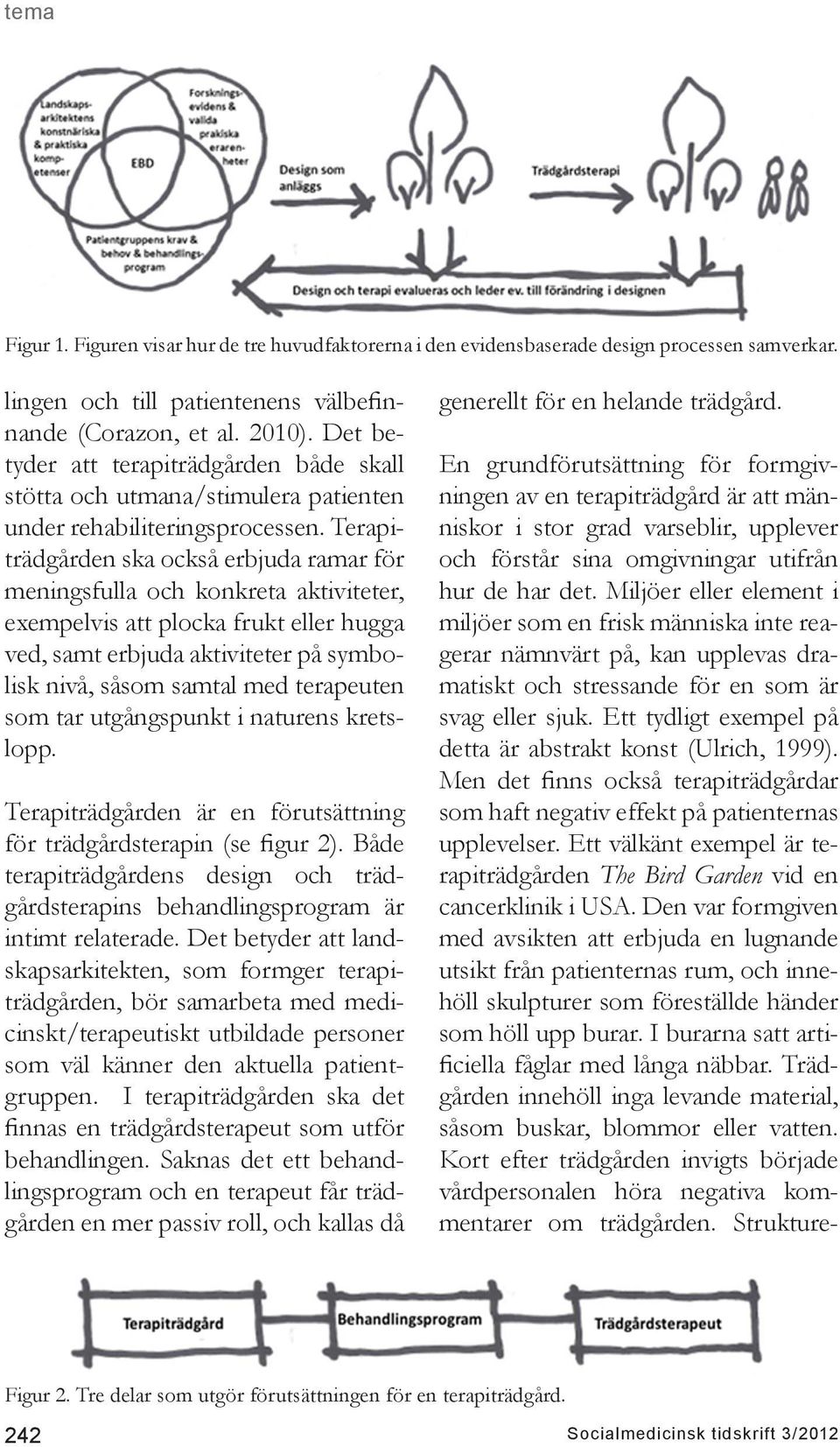 Terapiträdgården ska också erbjuda ramar för meningsfulla och konkreta aktiviteter, exempelvis att plocka frukt eller hugga ved, samt erbjuda aktiviteter på symbolisk nivå, såsom samtal med