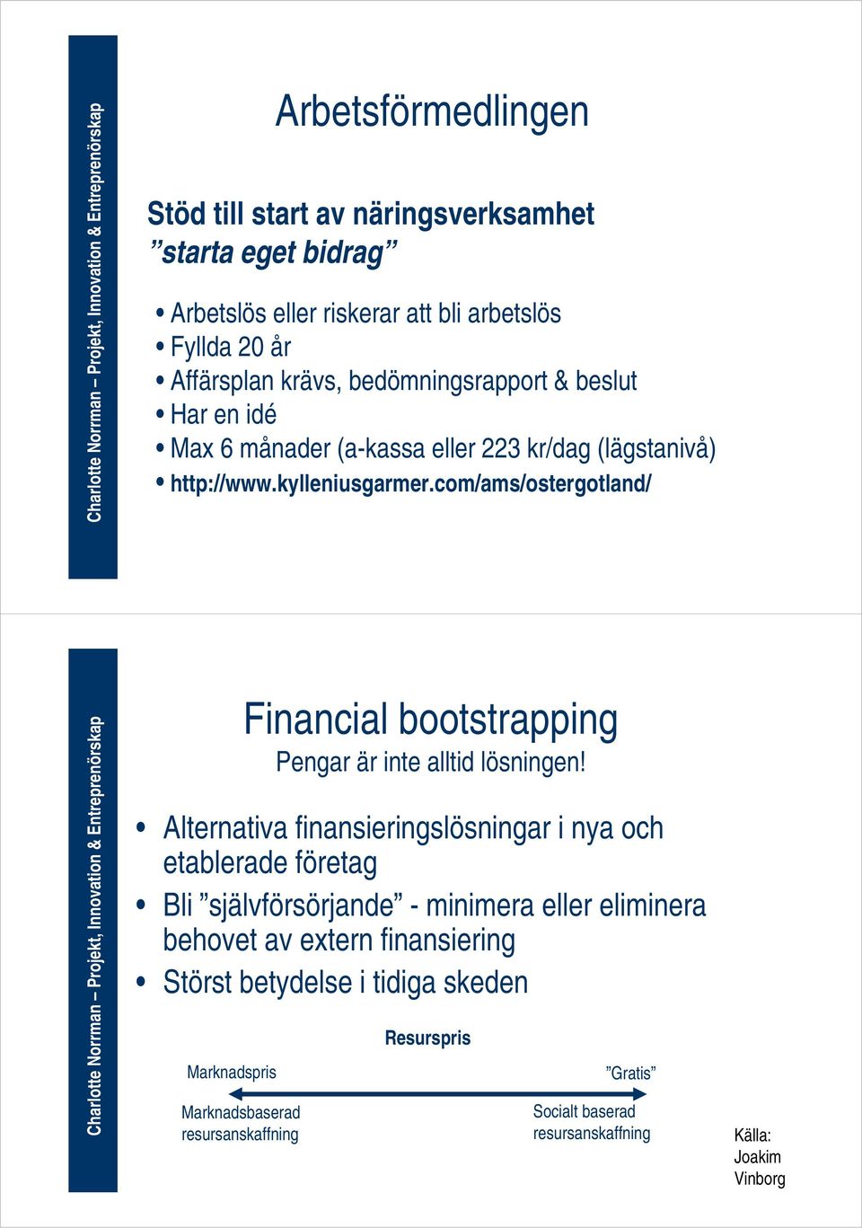 com/ams/ostergotland/ Financial bootstrapping Pengar är inte alltid lösningen!