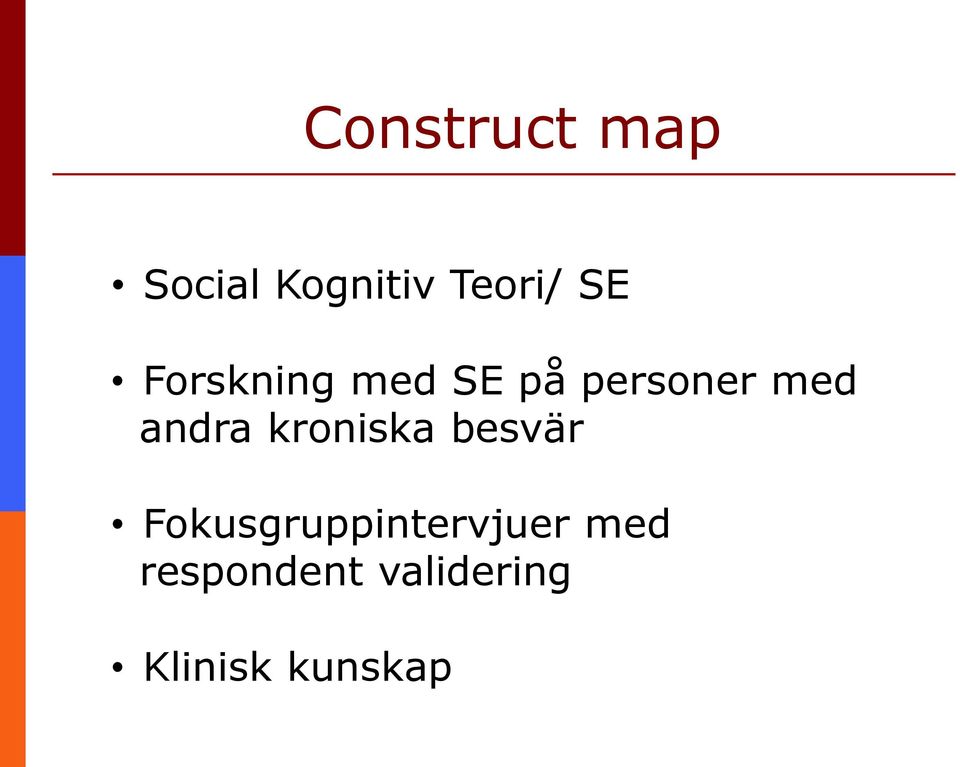 kroniska besvär Fokusgruppintervjuer