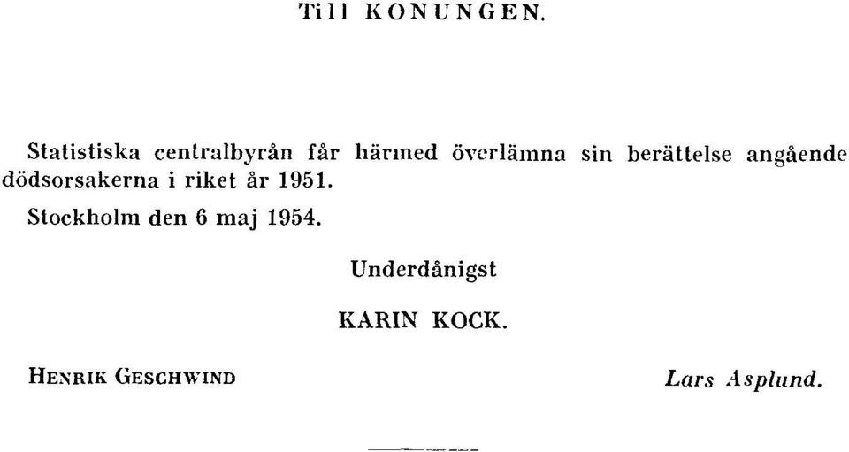 berättelse angående dödsorsakerna i riket år 1951.