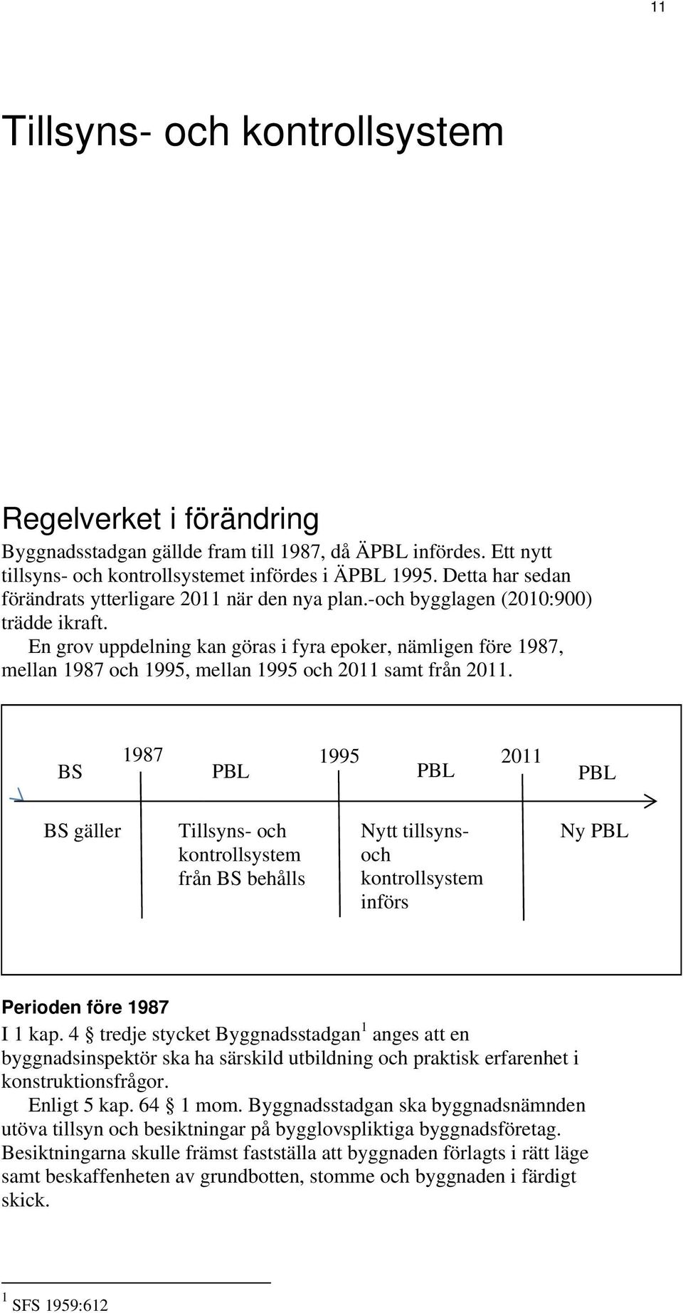 En grov uppdelning kan göras i fyra epoker, nämligen före 1987, mellan 1987 och 1995, mellan 1995 och 2011 samt från 2011.