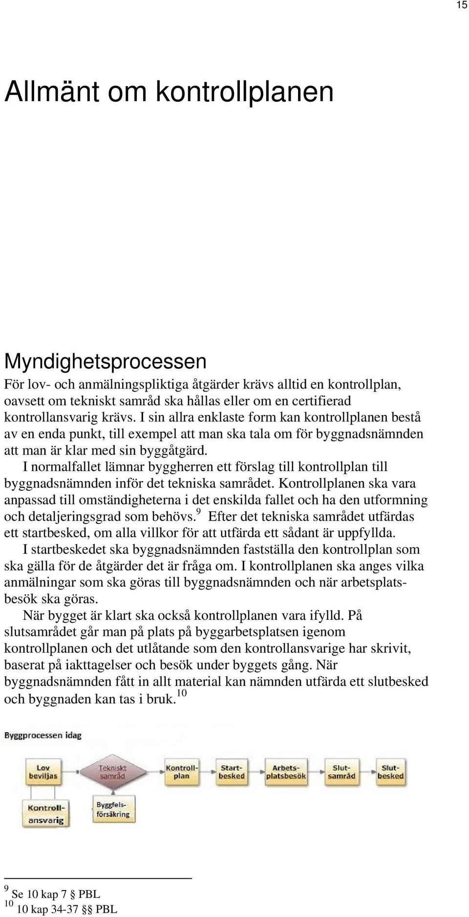 I normalfallet lämnar byggherren ett förslag till kontrollplan till byggnadsnämnden inför det tekniska samrådet.