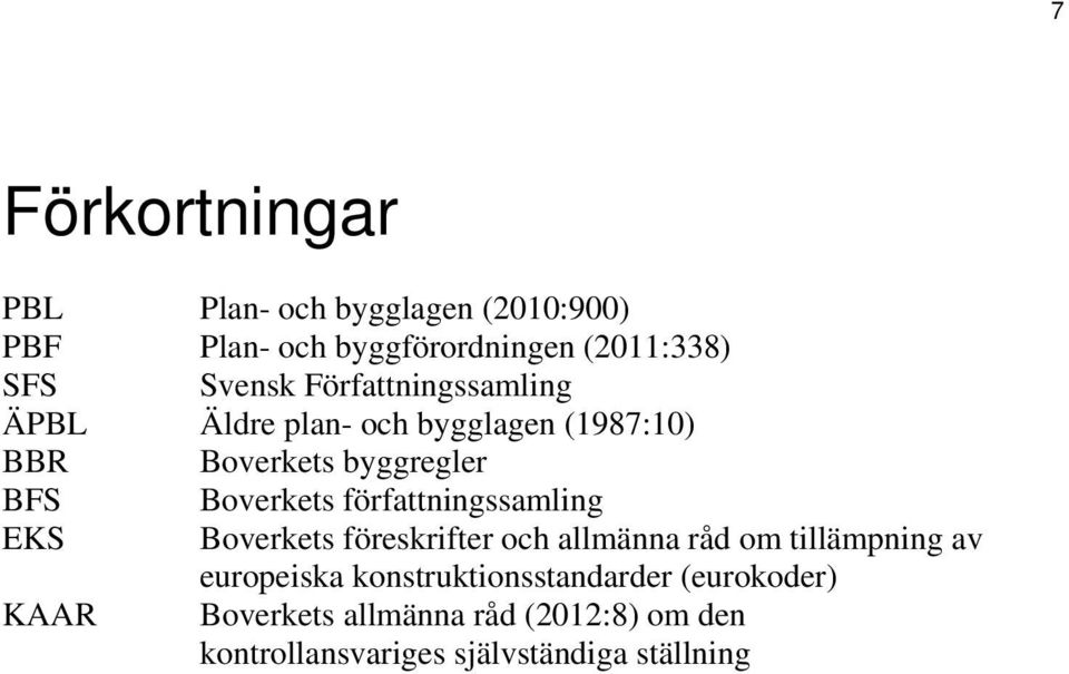 författningssamling EKS Boverkets föreskrifter och allmänna råd om tillämpning av europeiska