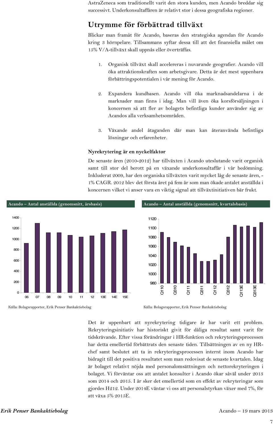 Tillsammans syftar dessa till att det finansiella målet om 15% V/A-tillväxt skall uppnås eller överträffas. 1. Organisk tillväxt skall accelereras i nuvarande geografier.