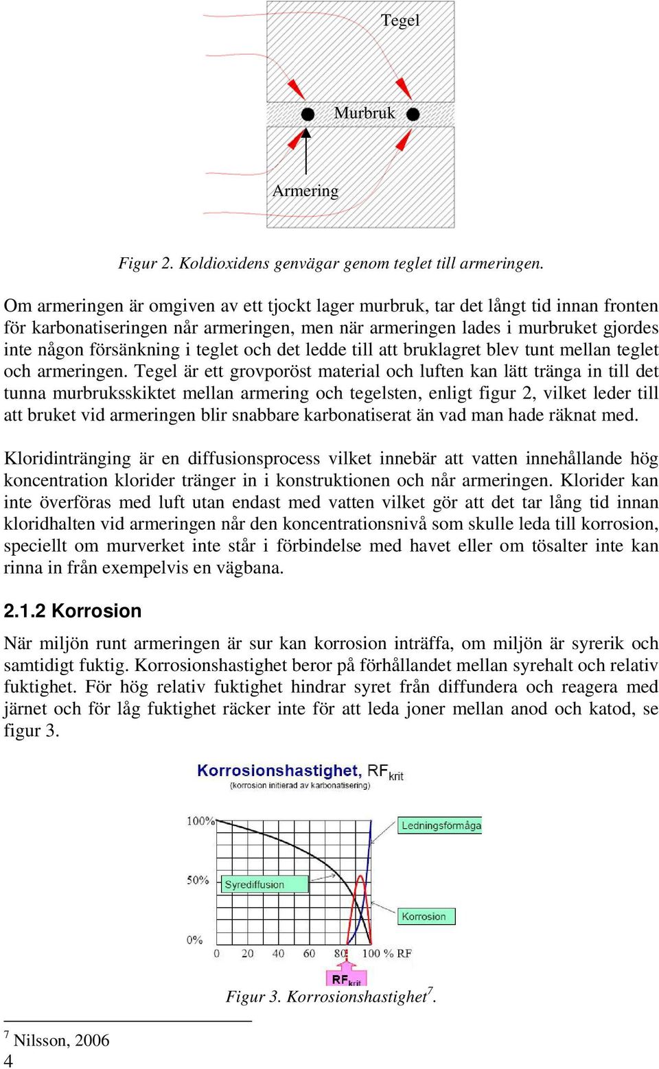 teglet och det ledde till att bruklagret blev tunt mellan teglet och armeringen.