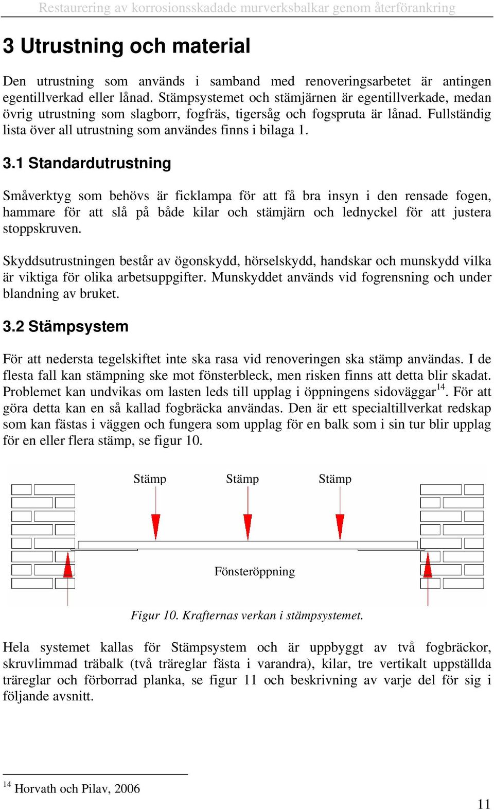 1 Standardutrustning Småverktyg som behövs är ficklampa för att få bra insyn i den rensade fogen, hammare för att slå på både kilar och stämjärn och lednyckel för att justera stoppskruven.