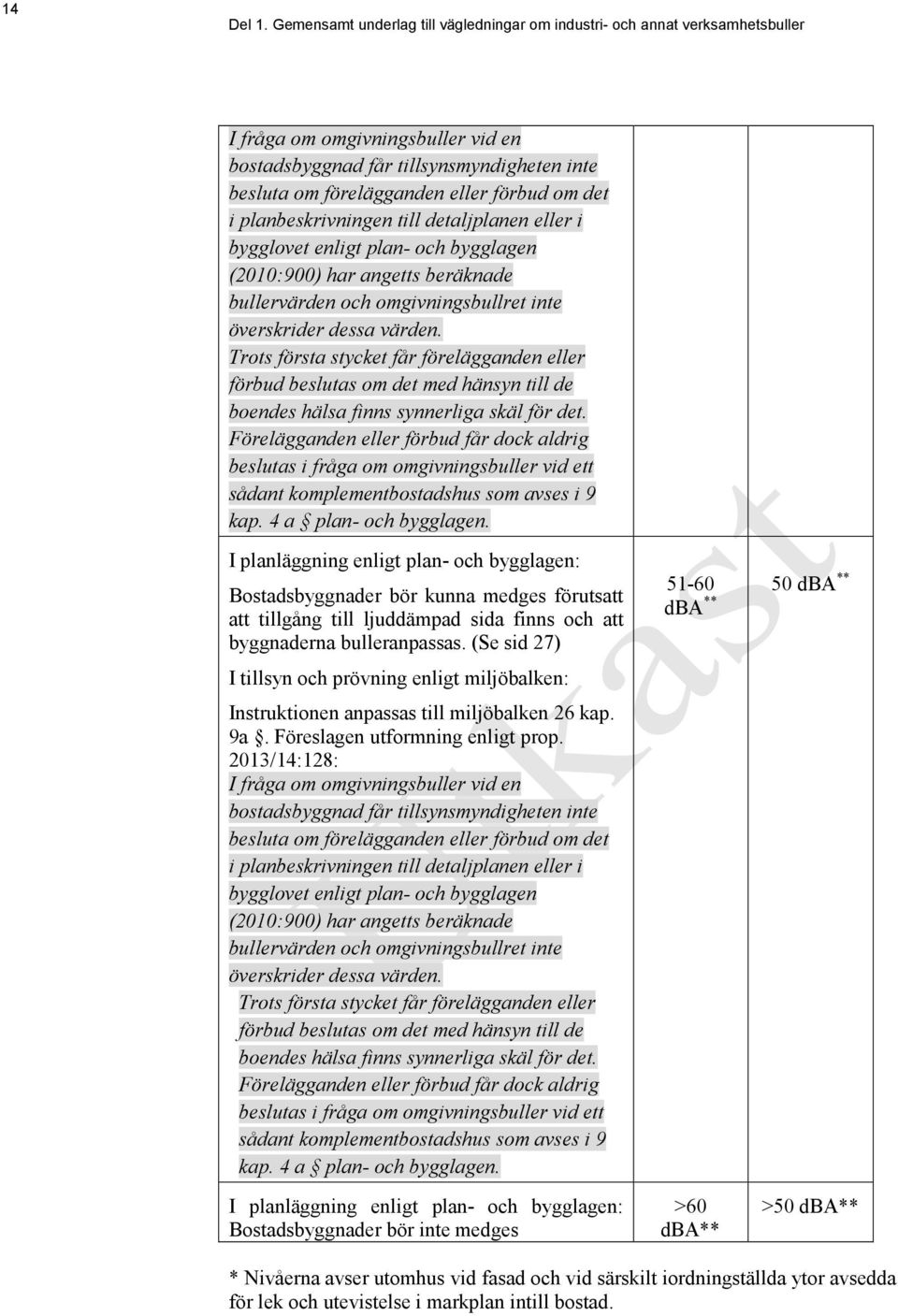 det i planbeskrivningen till detaljplanen eller i bygglovet enligt plan- och bygglagen (2010:900) har angetts beräknade bullervärden och omgivningsbullret inte överskrider dessa värden.