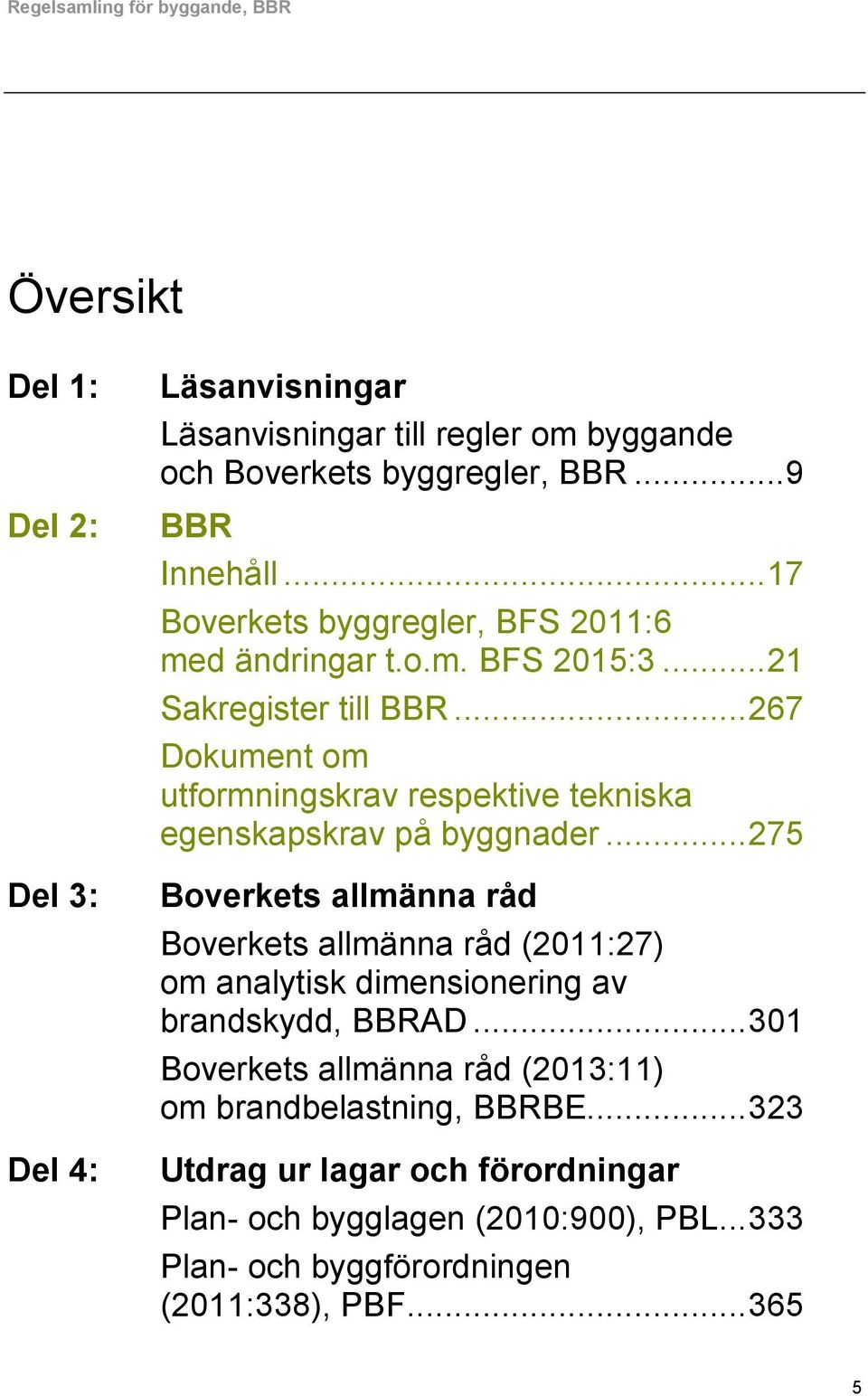 .. 267 Dokument om utformningskrav respektive tekniska egenskapskrav på byggnader.