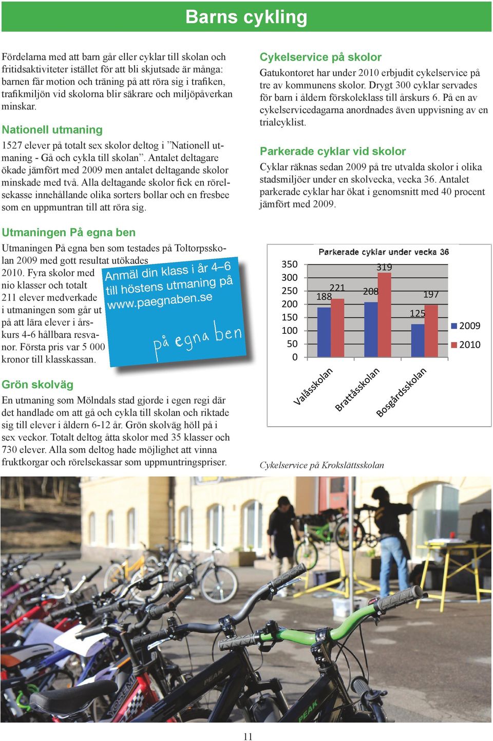 Antalet deltagare ökade jämfört med 2009 men antalet deltagande skolor minskade med två.