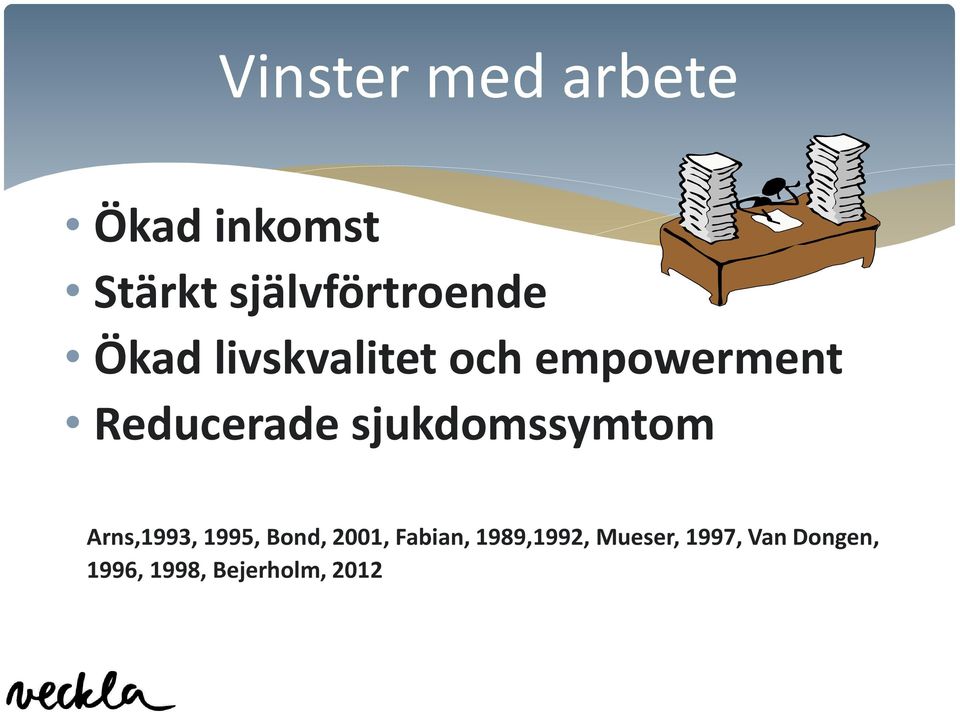 Reducerade sjukdomssymtom Arns,1993, 1995, Bond,