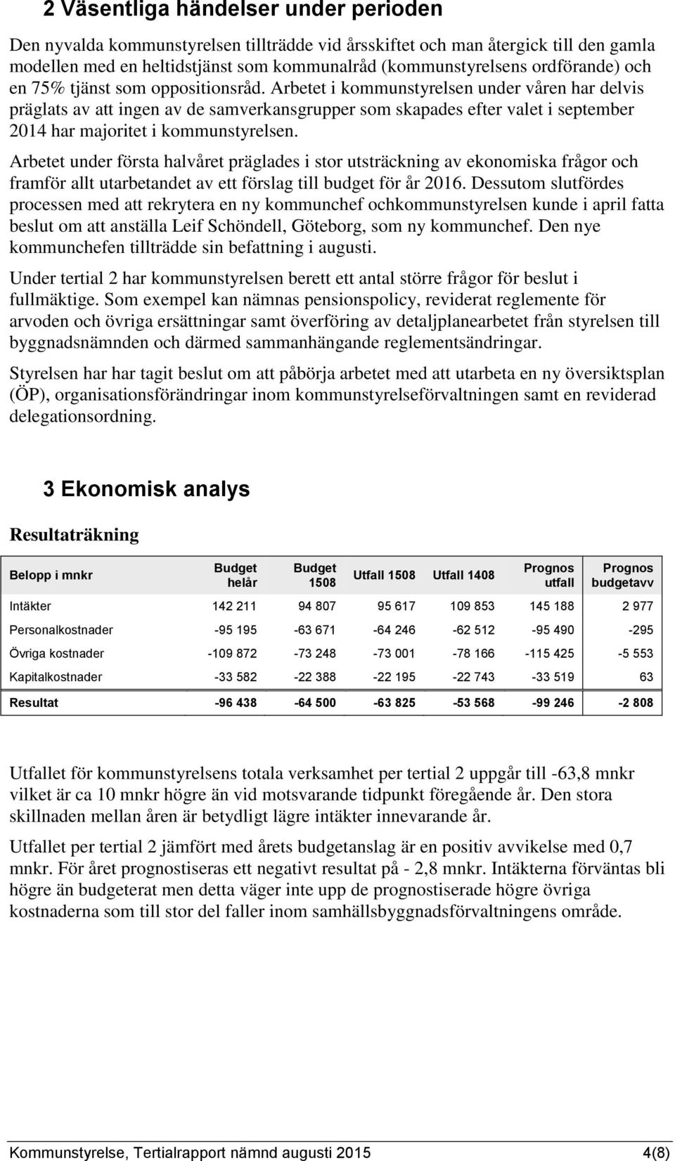 Arbetet i kommunstyrelsen under våren har delvis präglats av att ingen av de samverkansgrupper som skapades efter valet i september 2014 har majoritet i kommunstyrelsen.