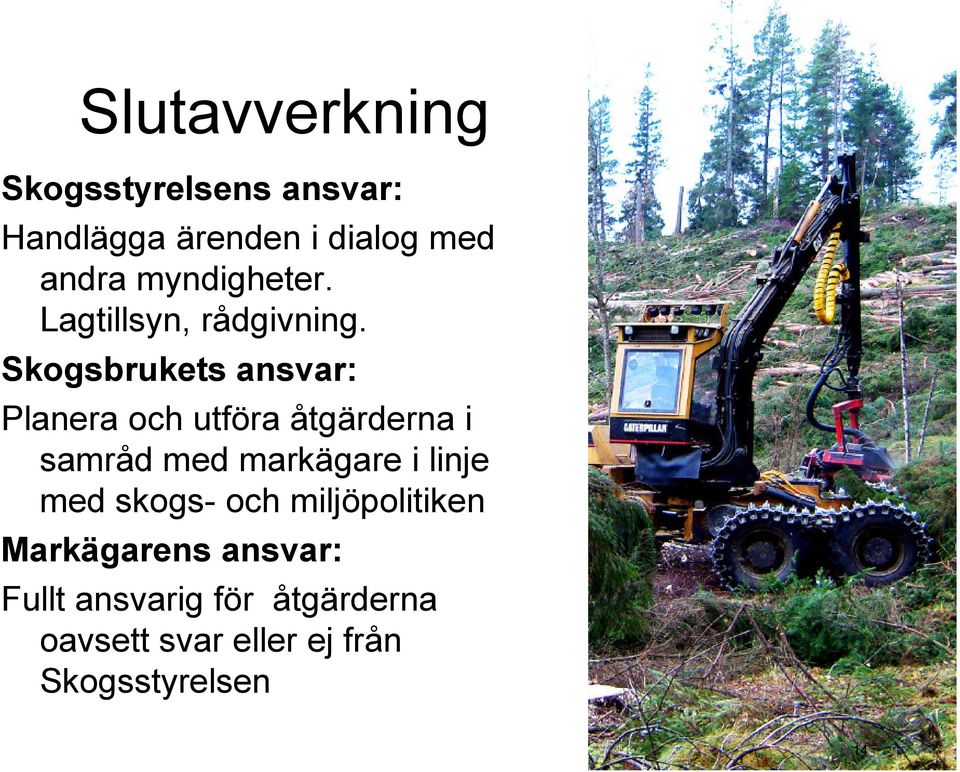 Skogsbrukets ansvar: Planera och utföra åtgärderna i samråd med markägare i