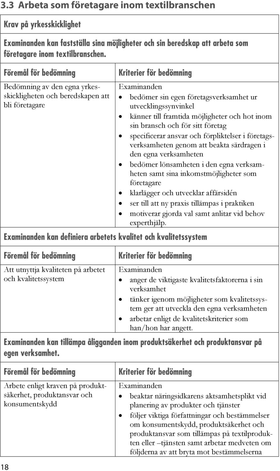 för sitt företag specificerar ansvar och förpliktelser i företagsverksamheten genom att beakta särdragen i den egna verksamheten bedömer lönsamheten i den egna verksamheten samt sina