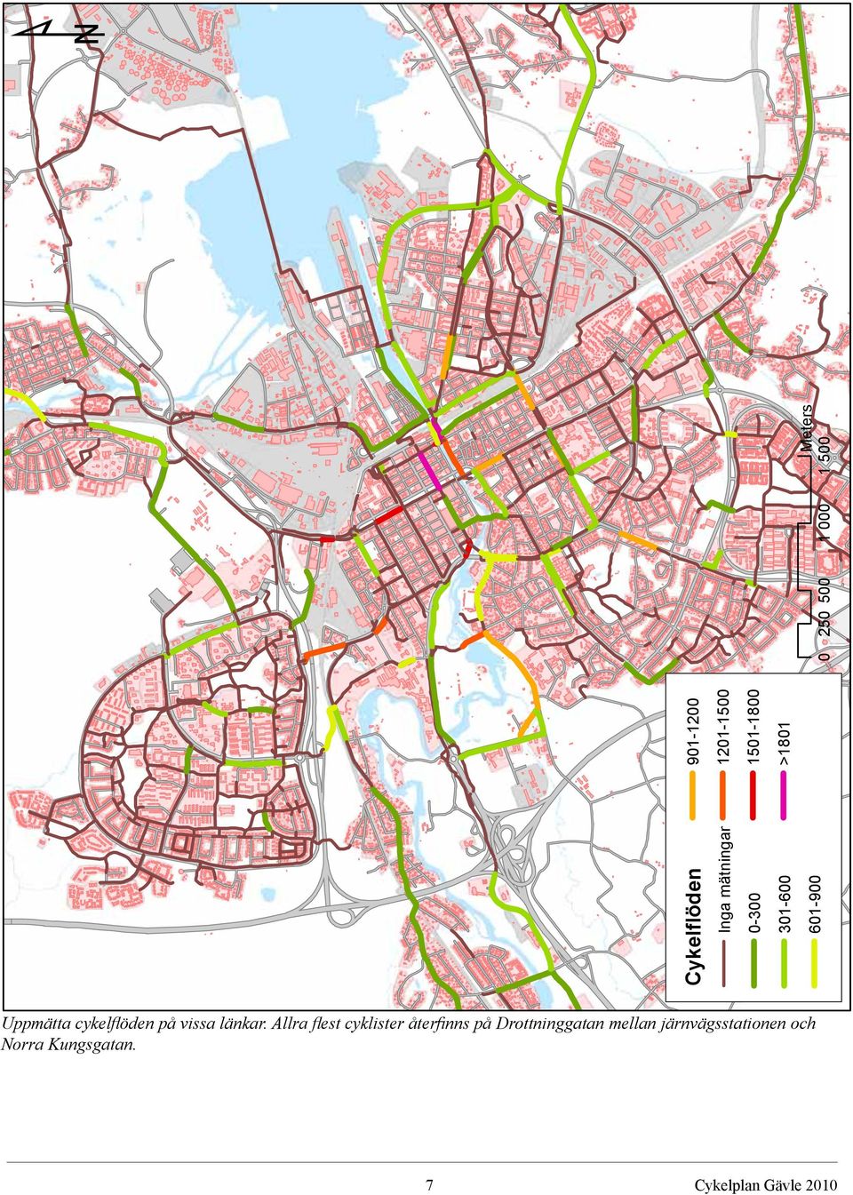 cykelflöden på vissa länkar.
