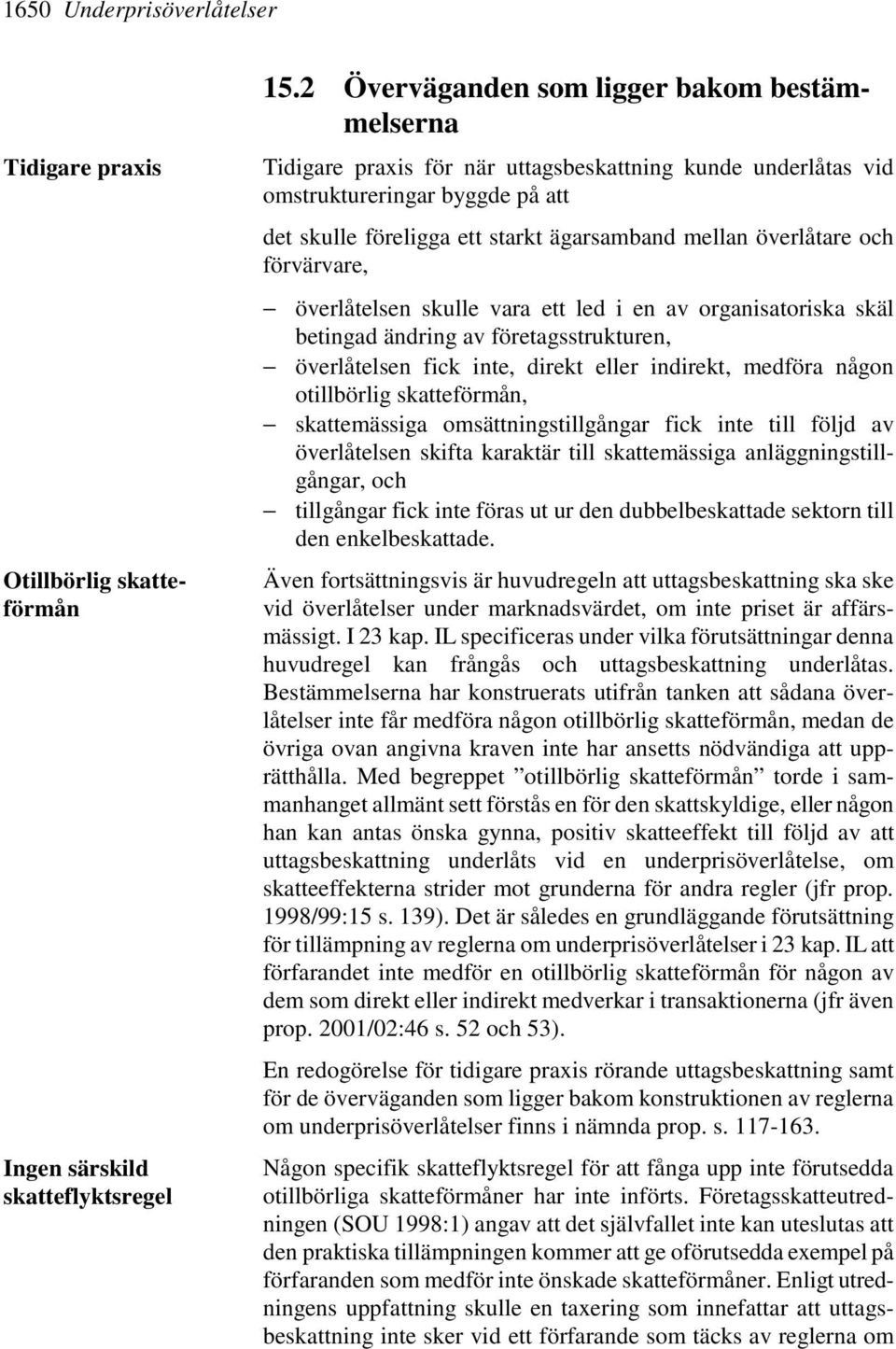 överlåtare och förvärvare, överlåtelsen skulle vara ett led i en av organisatoriska skäl betingad ändring av företagsstrukturen, överlåtelsen fick inte, direkt eller indirekt, medföra någon