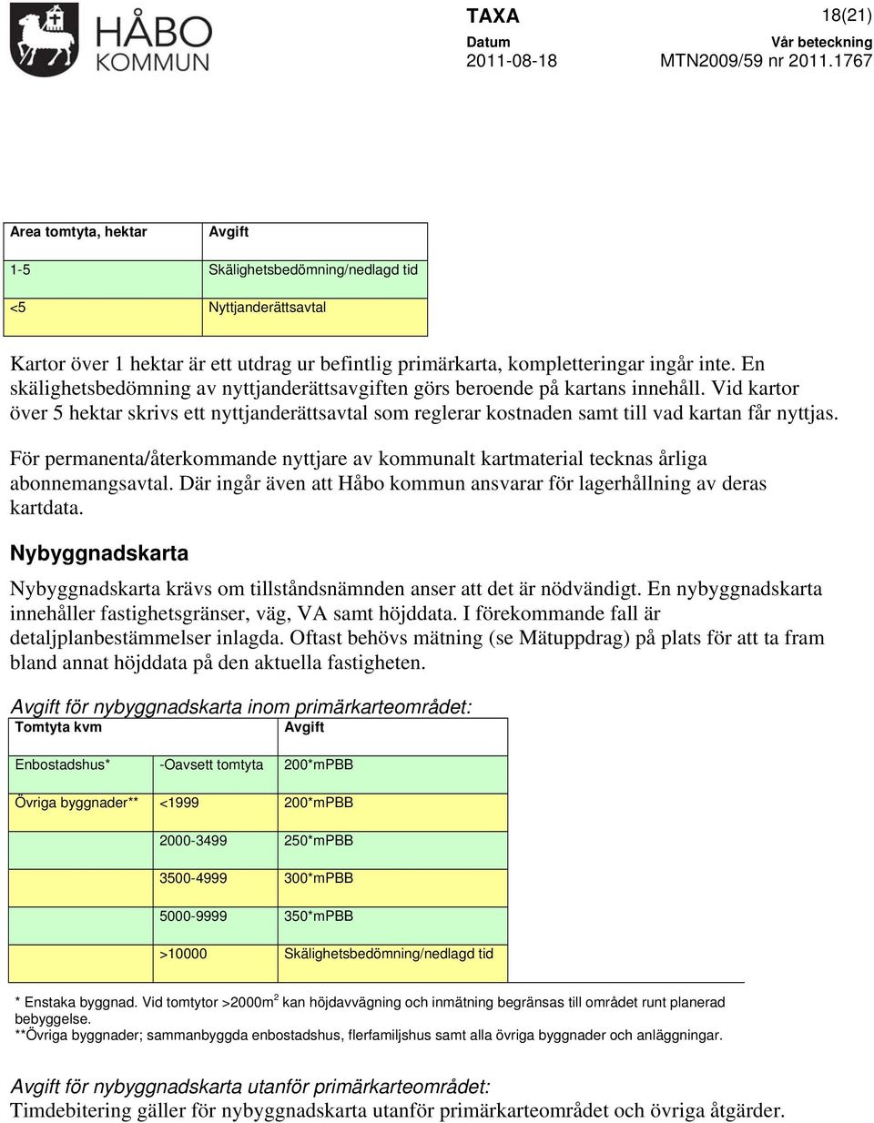 För permanenta/återkommande nyttjare av kommunalt kartmaterial tecknas årliga abonnemangsavtal. Där ingår även att Håbo kommun ansvarar för lagerhållning av deras kartdata.