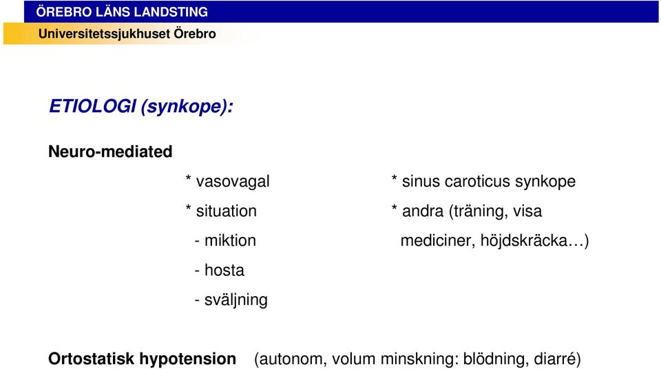 miktion mediciner, höjdskräcka ) - hosta - sväljning