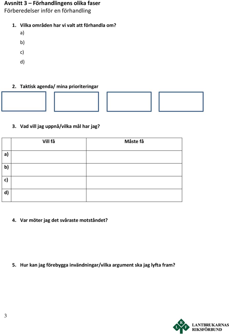 Taktisk agenda/ mina prioriteringar 3. Vad vill jag uppnå/vilka mål har jag?