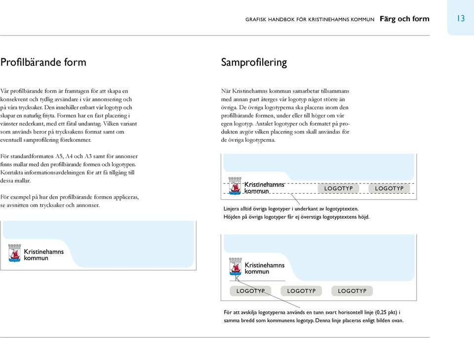 Vilken variant som används beror på trycksakens format samt om eventuell samprofilering förekommer.