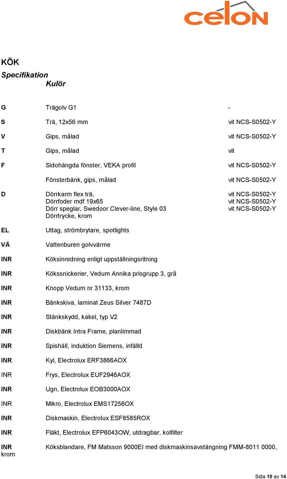 typ V2 Diskbänk Intra Frame, planlimmad Spishäll, induktion Siemens, infälld Kyl, Electrolux ERF3866AOX Frys, Electrolux EUF2946AOX Ugn, Electrolux EOB3000AOX Mikro,