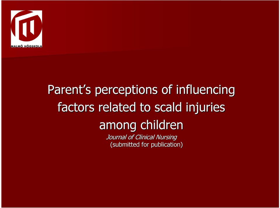 scald injuries among children