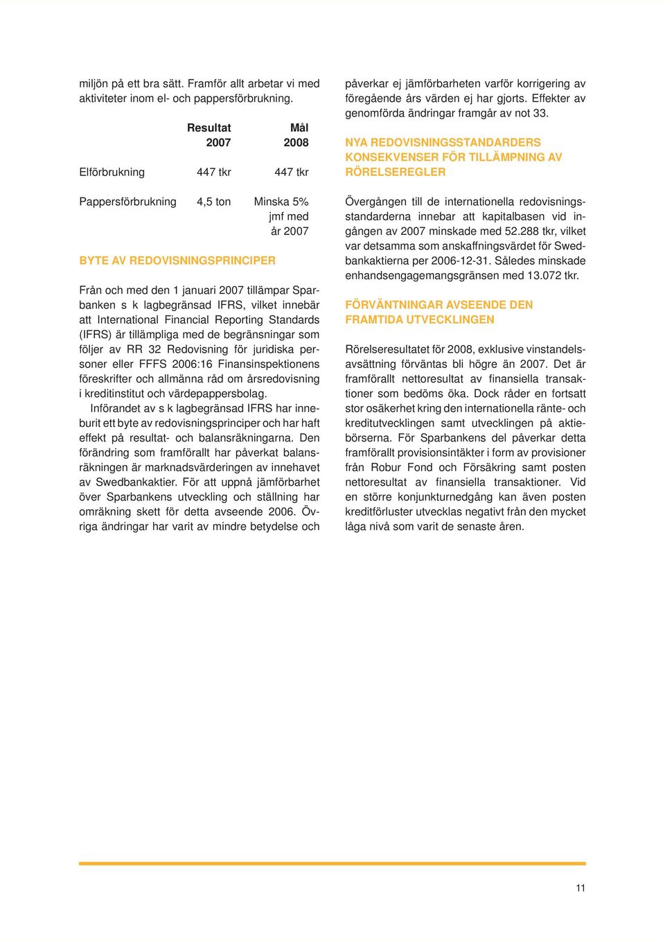 lagbegränsad IFRS, vilket innebär att International Financial Reporting Standards (IFRS) är tillämpliga med de begränsningar som följer av RR 32 Redovisning för juridiska personer eller FFFS 2006:16