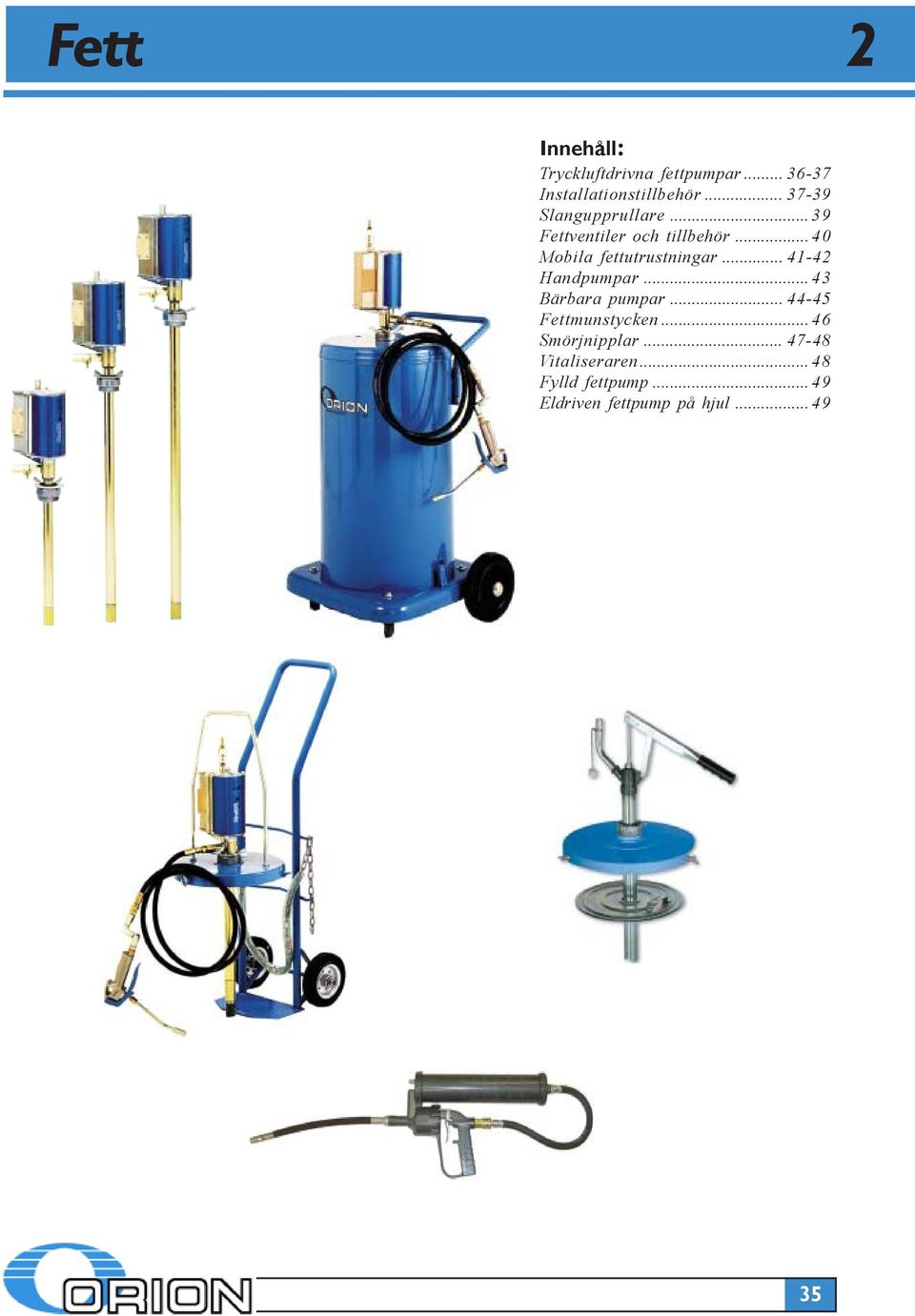 ..40 Mobila fettutrustningar... 41-42 Handpumpar...43 Bärbara pumpar.