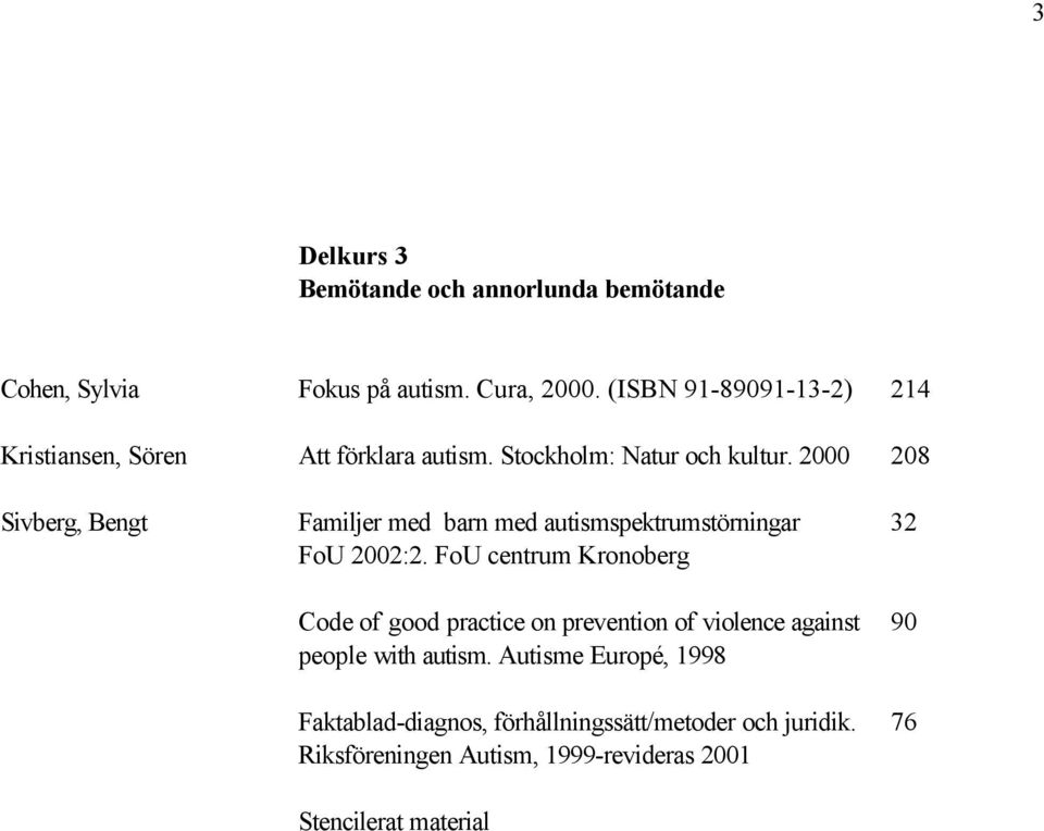 2000 208 Sivberg, Bengt Familjer med barn med autismspektrumstörningar FoU 2002:2.