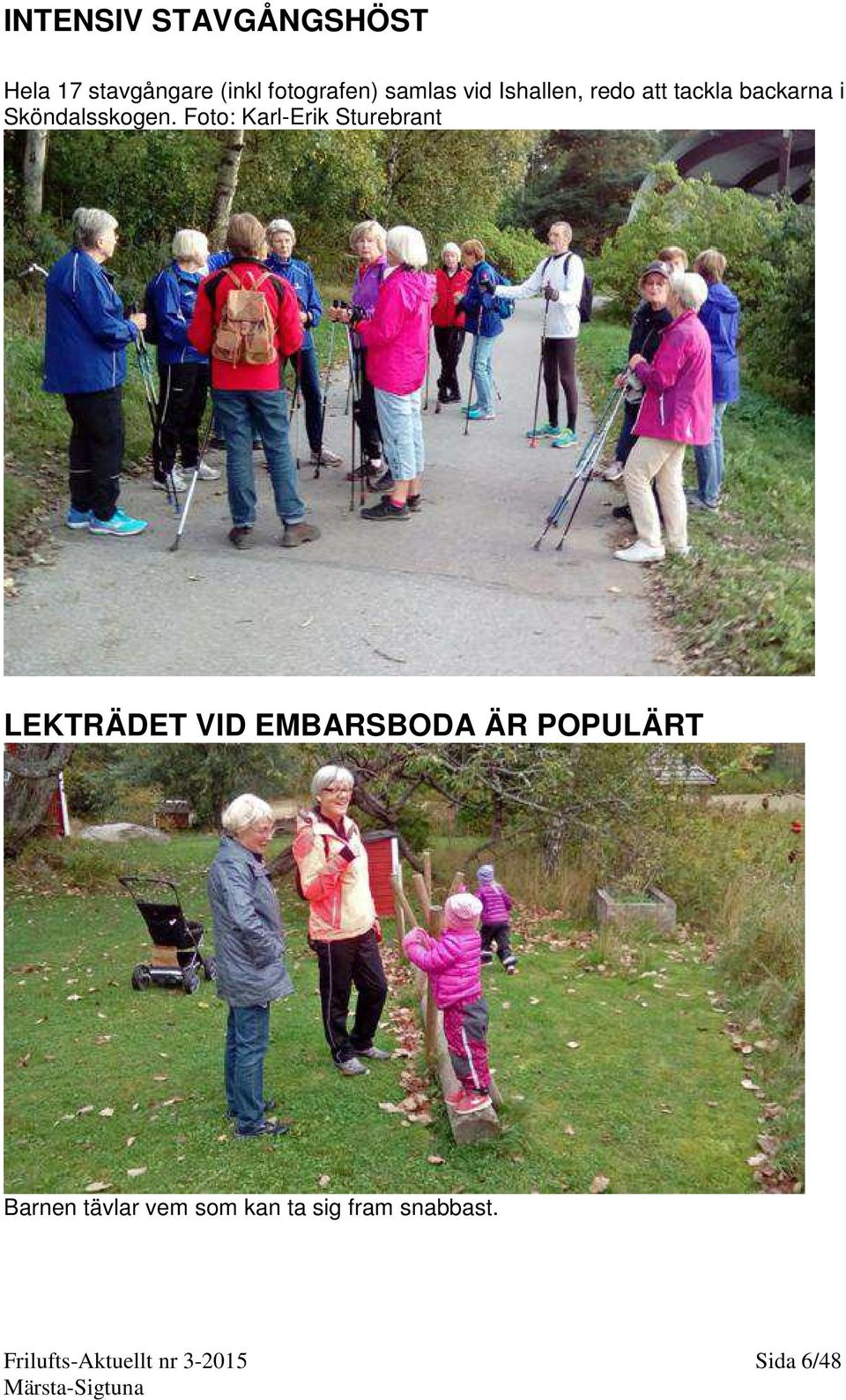 Foto: Karl-Erik Sturebrant LEKTRÄDET VID EMBARSBODA ÄR POPULÄRT