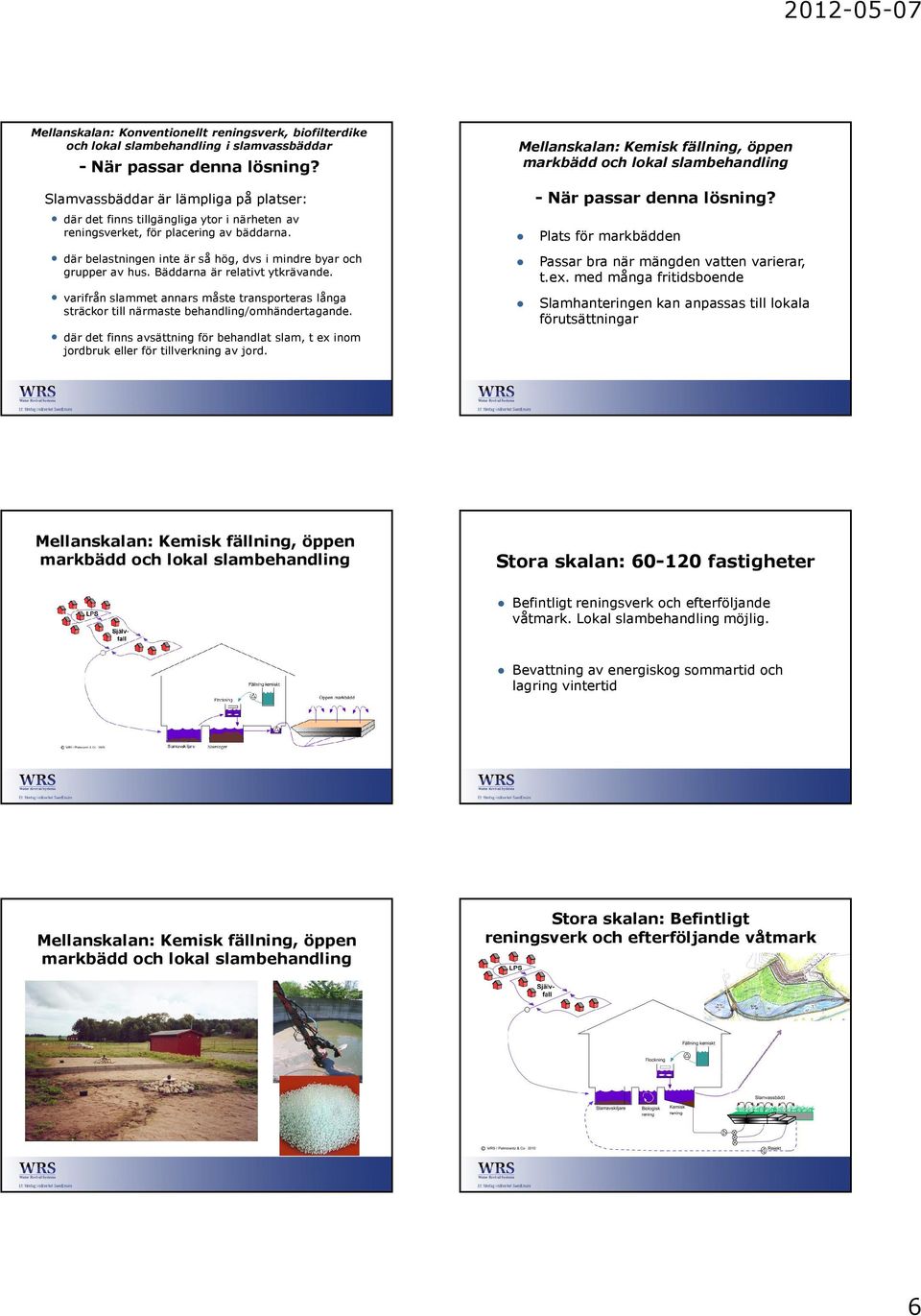 Bäddarna är relativt ytkrävande. varifrån slammet annars måste transporteras långa sträckor till närmaste behandling/omhändertagande.