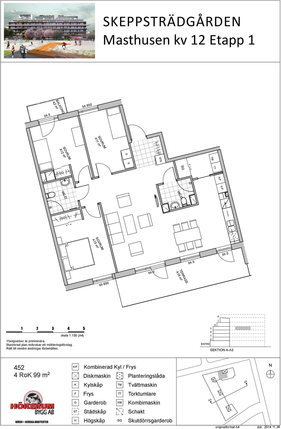 1 skala 1:100 (A) SETIO A- Ro 99 m Diskmaskin Planteringslåda