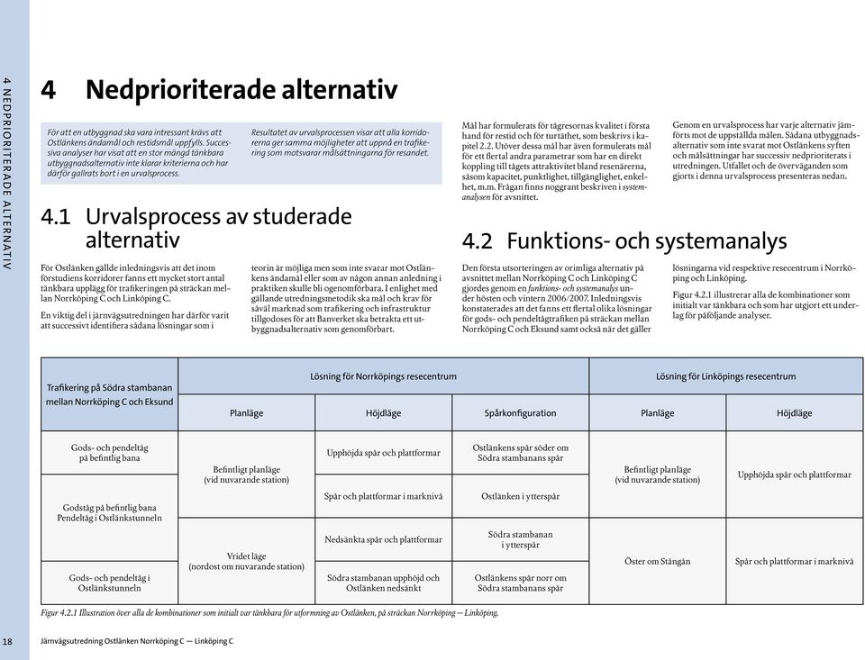 Resultatet av urvalsprocessen visar att alla korridorerna ger samma möjligheter att uppnå en trafikering som motsvarar målsättningarna för resandet. 4.