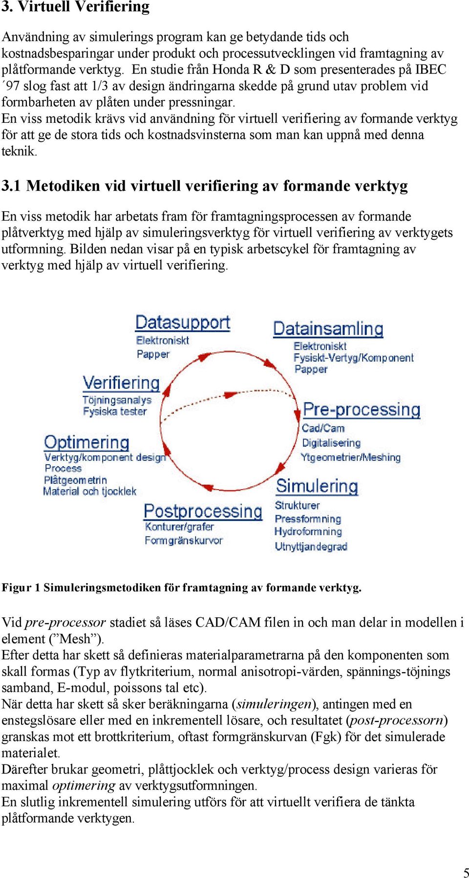 En viss metodik krävs vid användning för virtuell verifiering av formande verktyg för att ge de stora tids och kostnadsvinsterna som man kan uppnå med denna teknik. 3.
