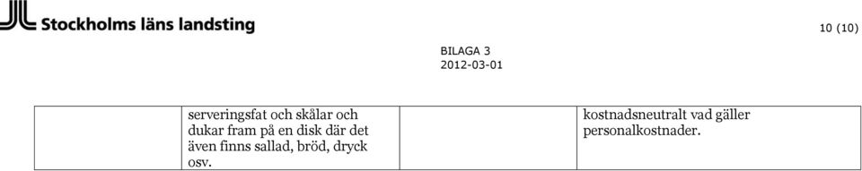 finns sallad, bröd, dryck osv.