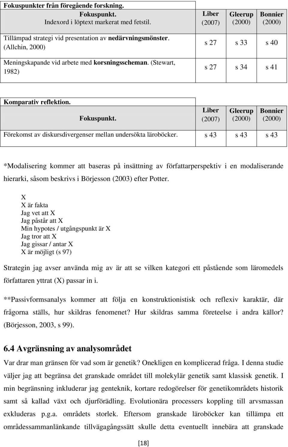 Liber (2007) Gleerup (2000) Bonnier (2000) Förekomst av diskursdivergenser mellan undersökta läroböcker.