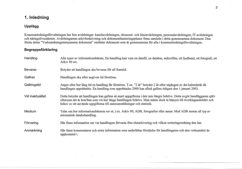 Den första delen "Verksamhetsgemensamma dokument" omfattar dokument som är gemensamma för alla i kommunledningsförvaltningen.