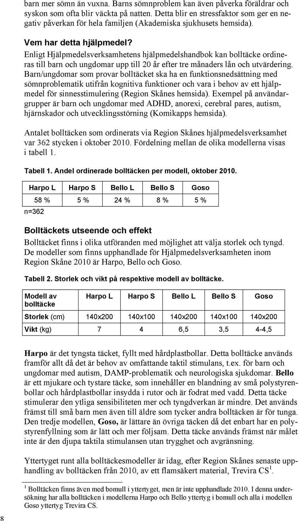 Enligt Hjälpmedelsverksamhetens hjälpmedelshandbok kan bolltäcke ordineras till barn och ungdomar upp till 20 år efter tre månaders lån och utvärdering.