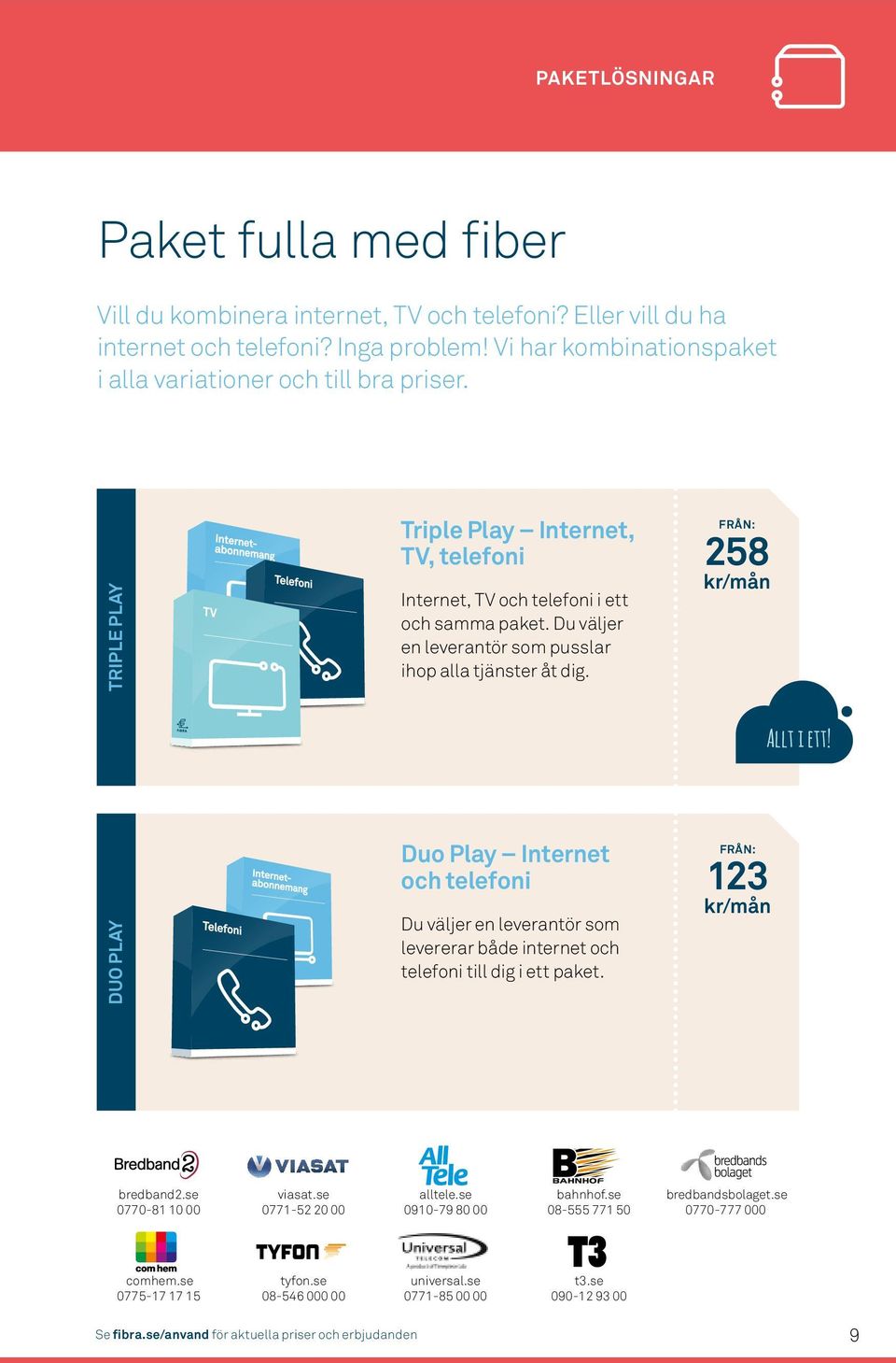 Du väljer en leverantör som pusslar ihop alla tjänster åt dig. 258 Allt i ett!