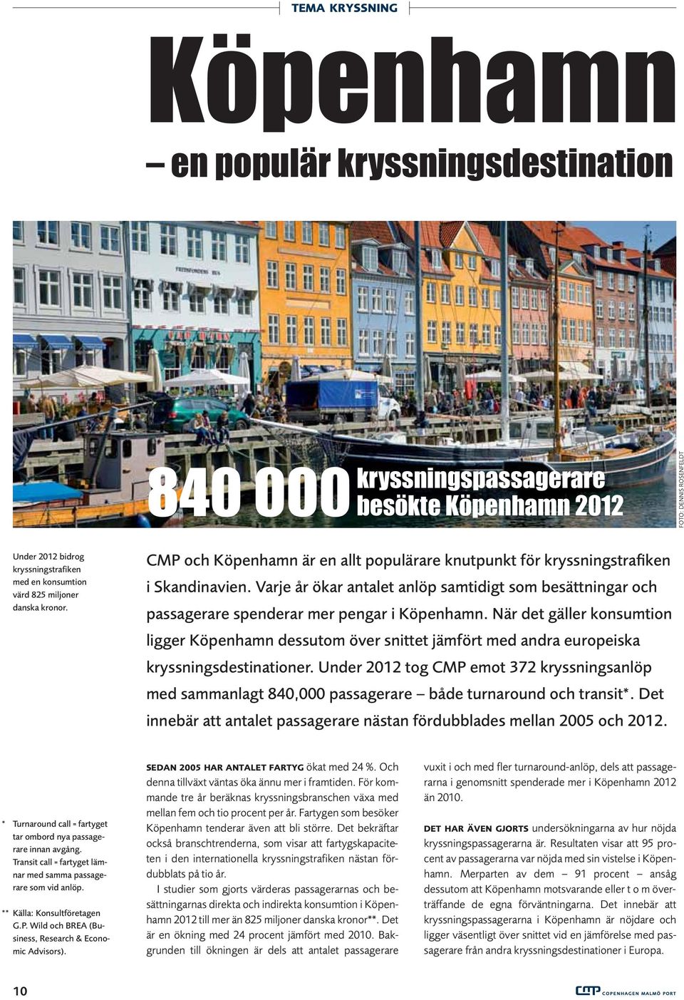Varje år ökar antalet anlöp samtidigt som besättningar och passagerare spenderar mer pengar i Köpenhamn.
