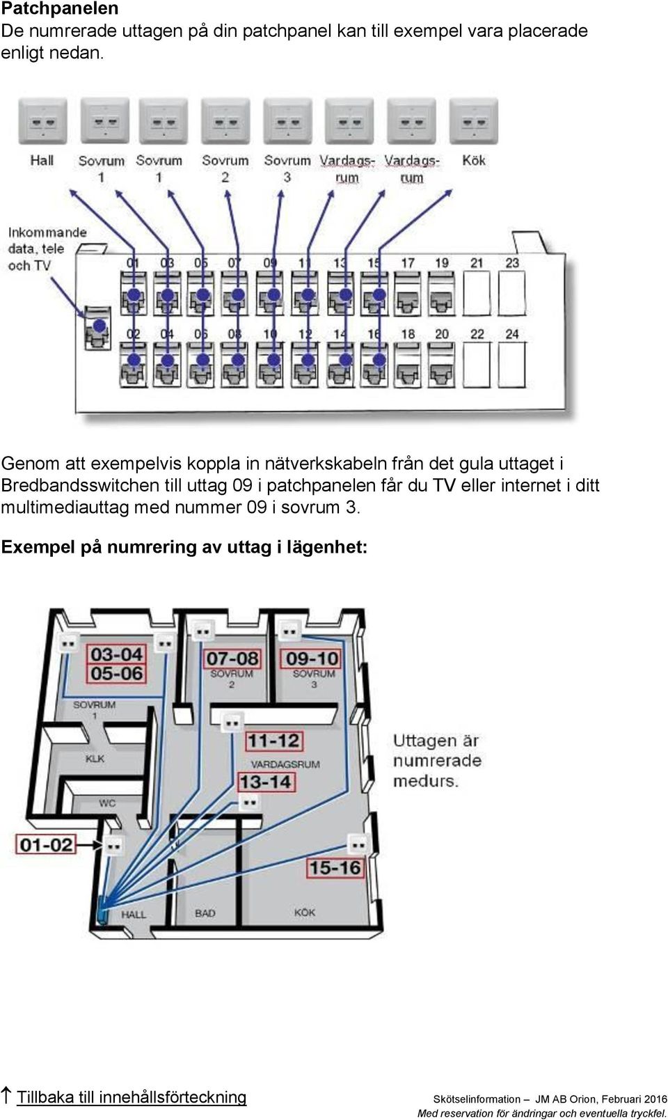 Genom att exempelvis koppla in nätverkskabeln från det gula uttaget i