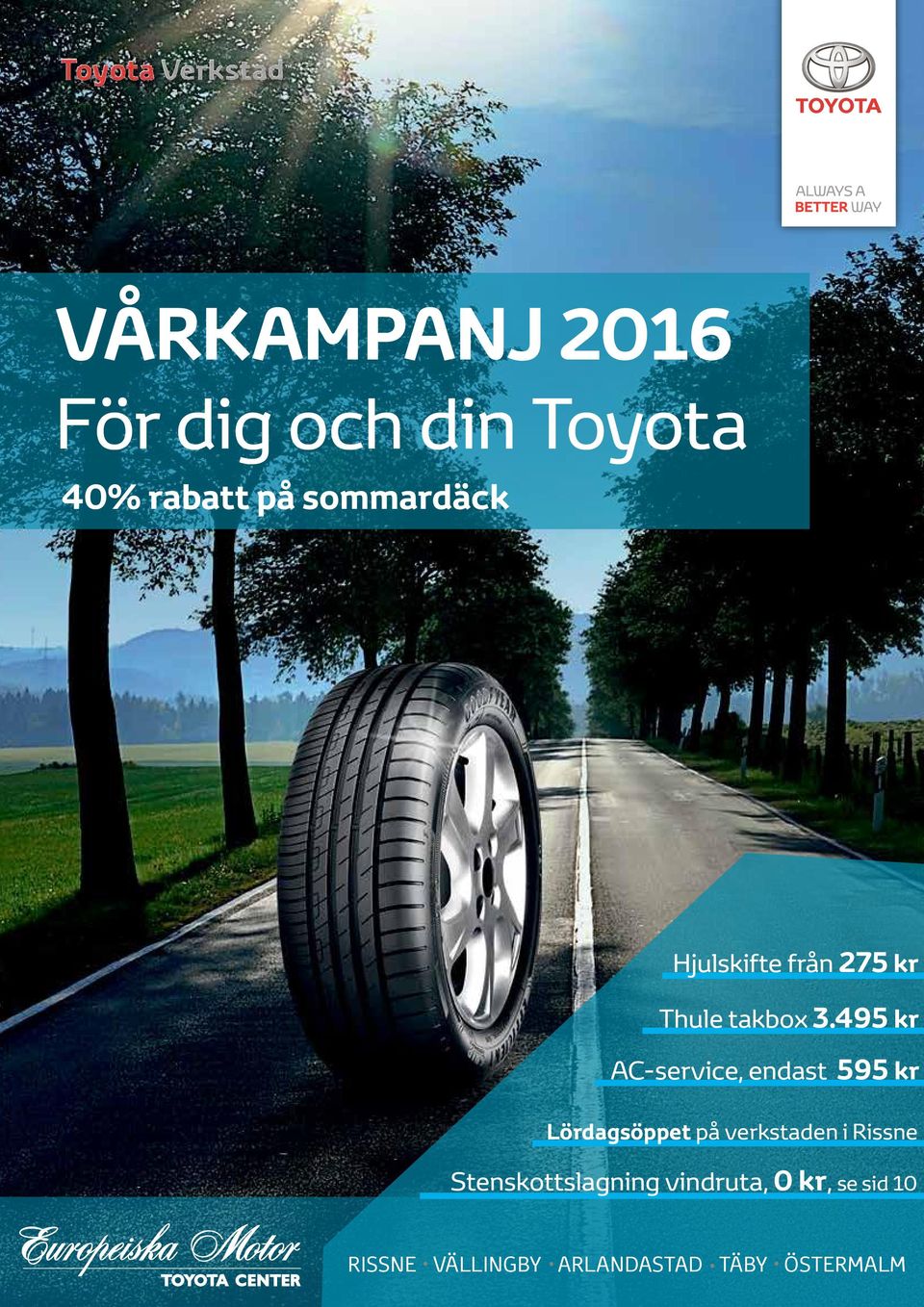 495 kr AC-service, endast 595 kr Lördagsöppet på verkstaden i