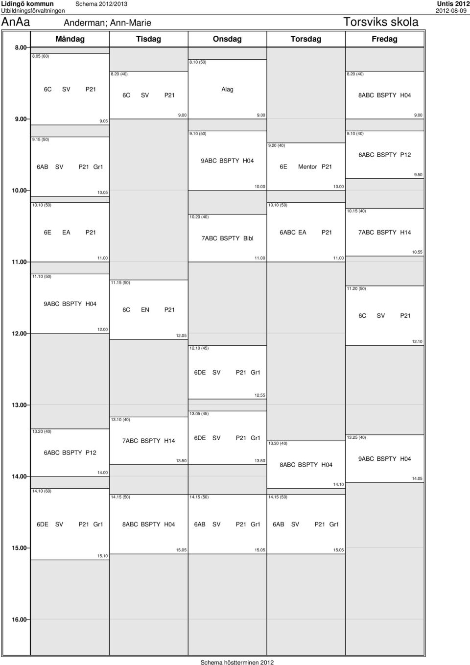 10 (50) 11.15 (50) 11.20 (50) 9ABC BSPTY H04 6C EN P21 6C SV P21 12.05 12.10 (45) 12.10 6DE SV P21 12.55 13.10 (40) 13.05 (45) 13.