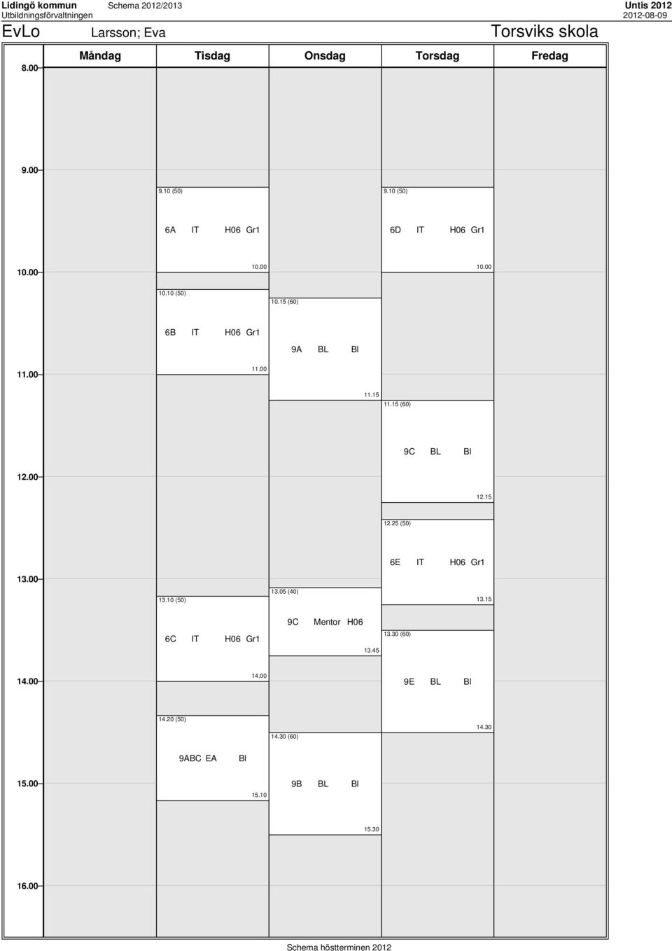 25 (50) 6E IT H06 13.10 (50) 13.05 (40) 13.