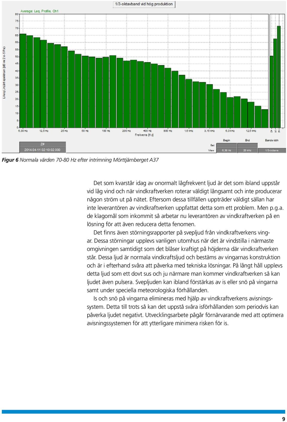 Det finns även störningsrapporter på svepljud från vindkraftverkens vingar.