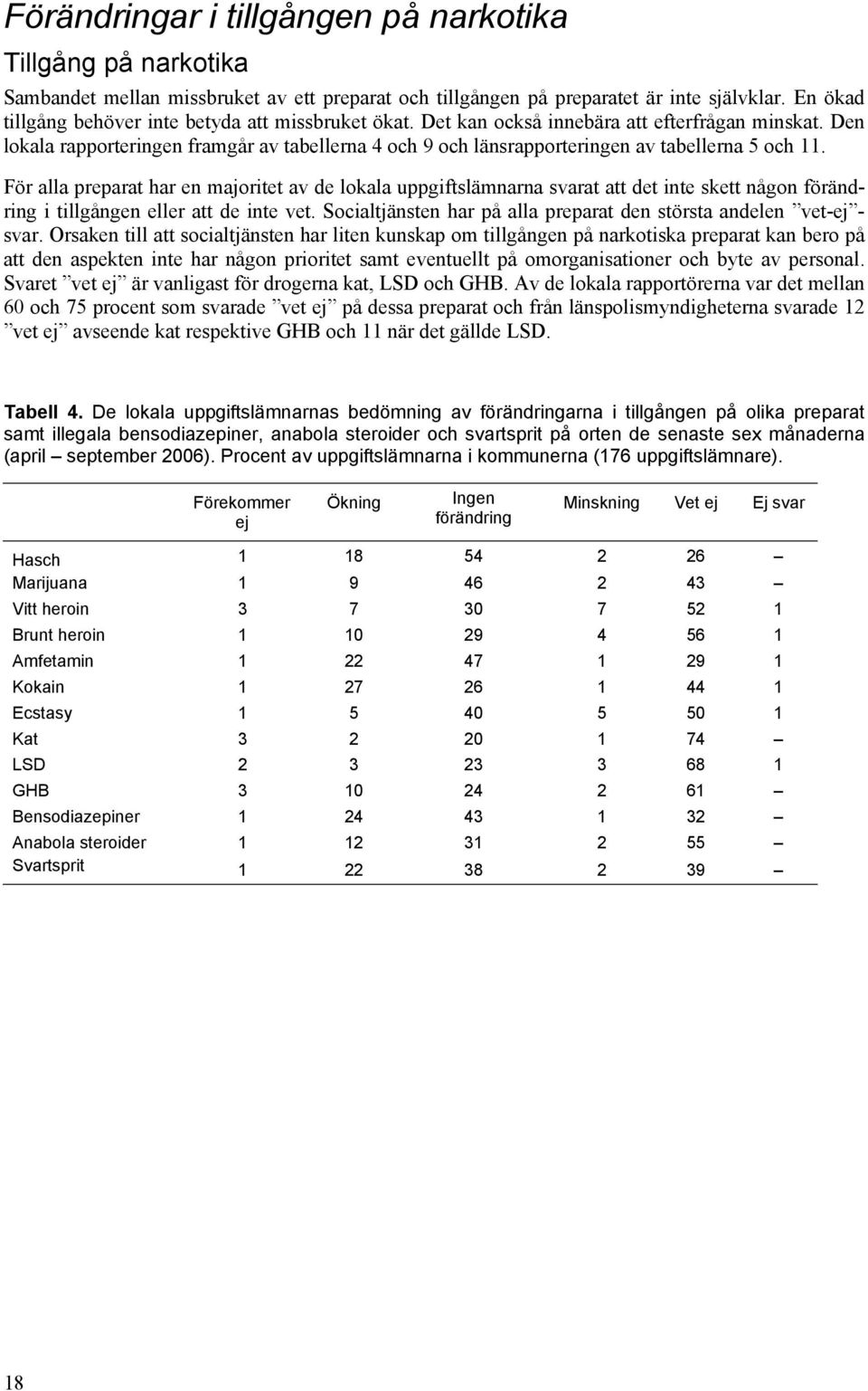 Den lokala rapporteringen framgår av tabellerna 4 och 9 och länsrapporteringen av tabellerna 5 och 11.