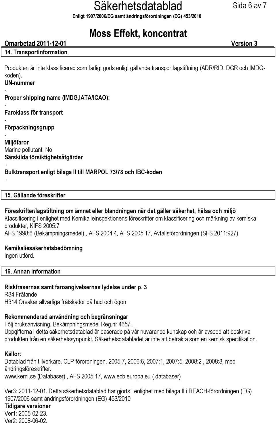 73/78 och IBCkoden 15.