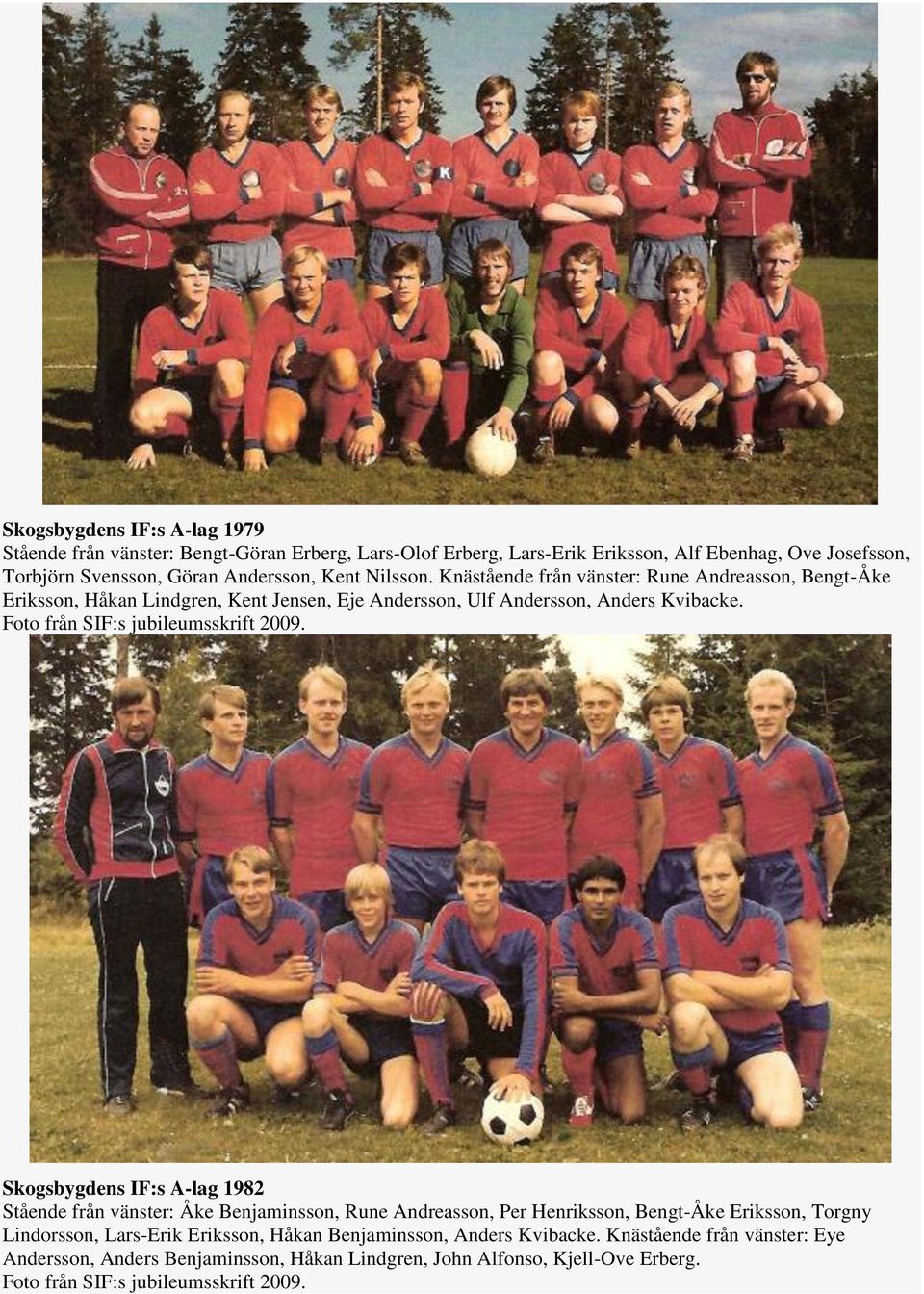 Knästående från vänster: Rune Andreasson, Bengt-Åke Eriksson, Håkan Lindgren, Kent Jensen, Eje Andersson, Ulf Andersson, Anders Kvibacke.